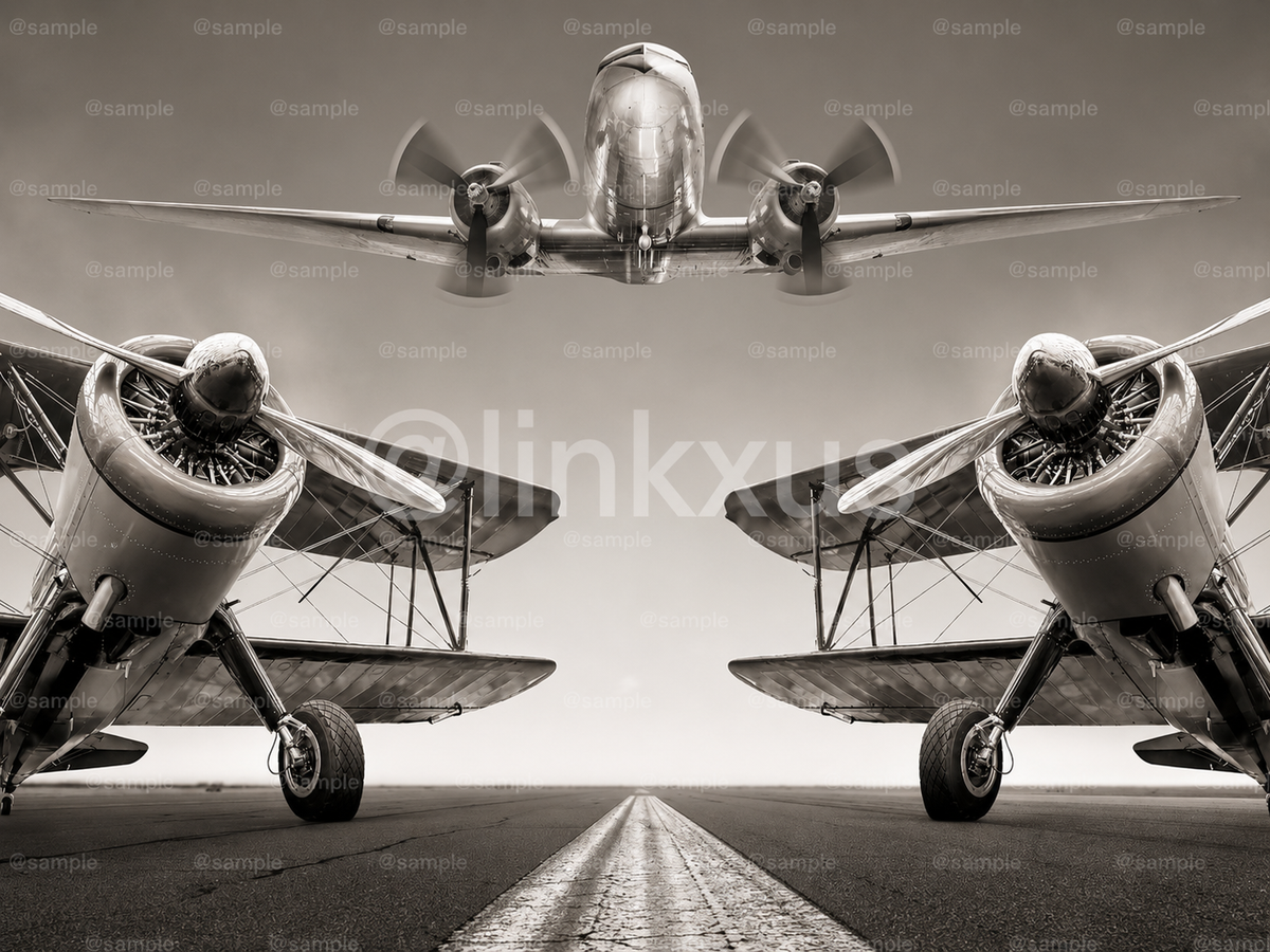 AIRCRAFTS ON A RUNWAY