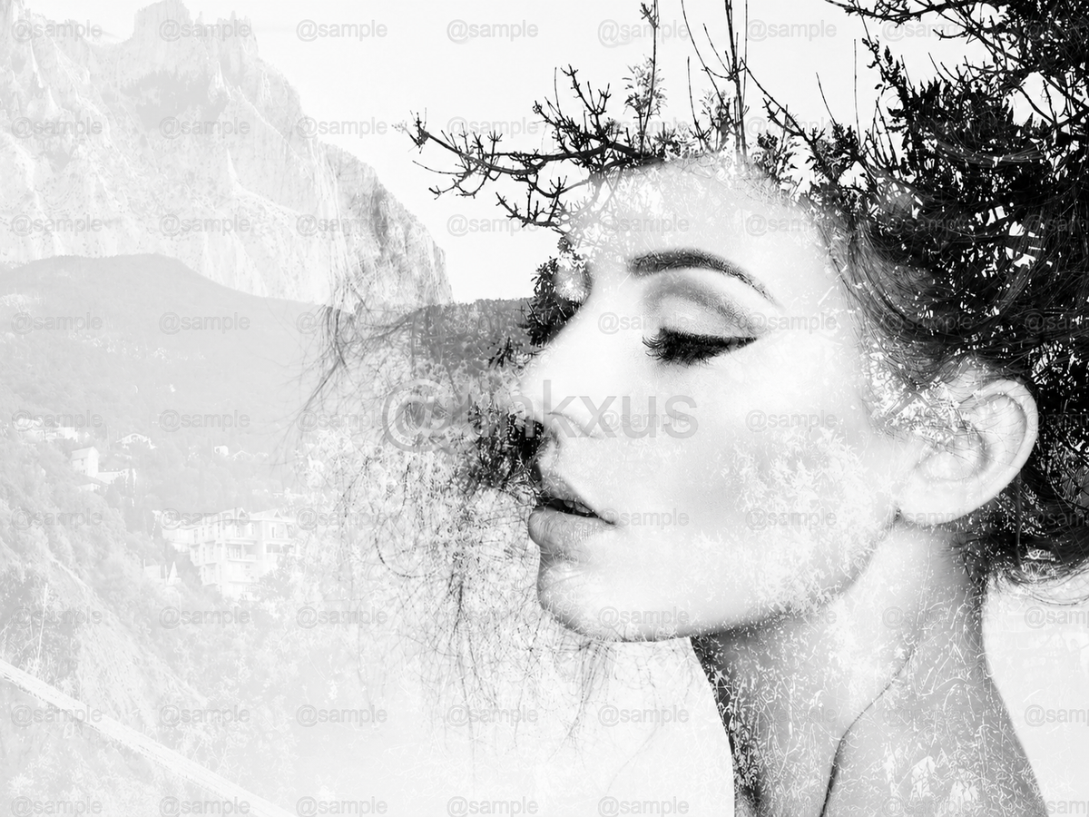 DOUBLE PORTRAIT OF WOMAN COMBINED WITH NATURE