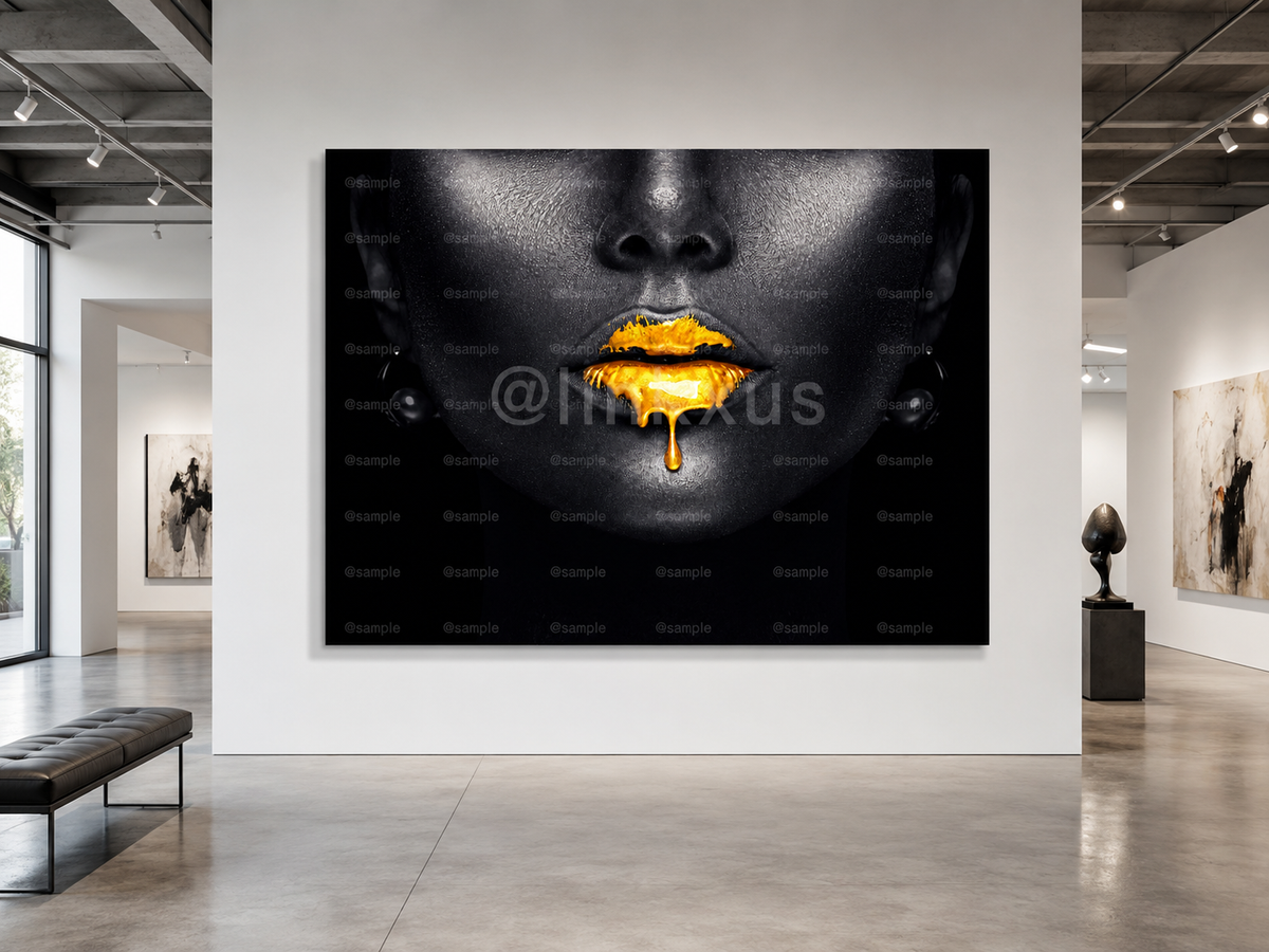 GOLD LIPSTICK DRIPPING