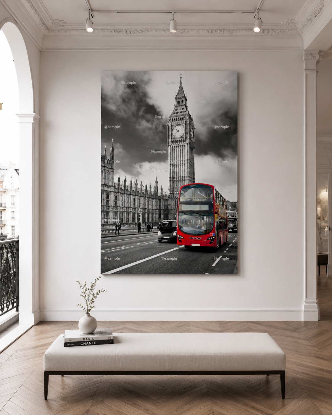 RED BUS ON THE BIG BEN STREET IN LONDON