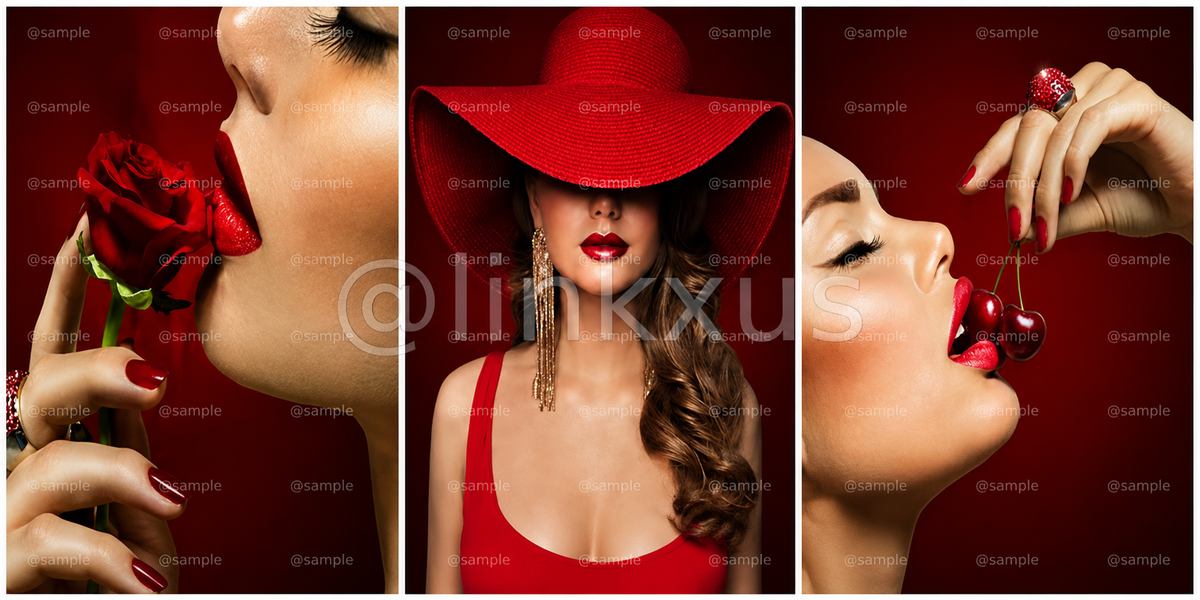 WOMEN WITH RED ACCESSORIES