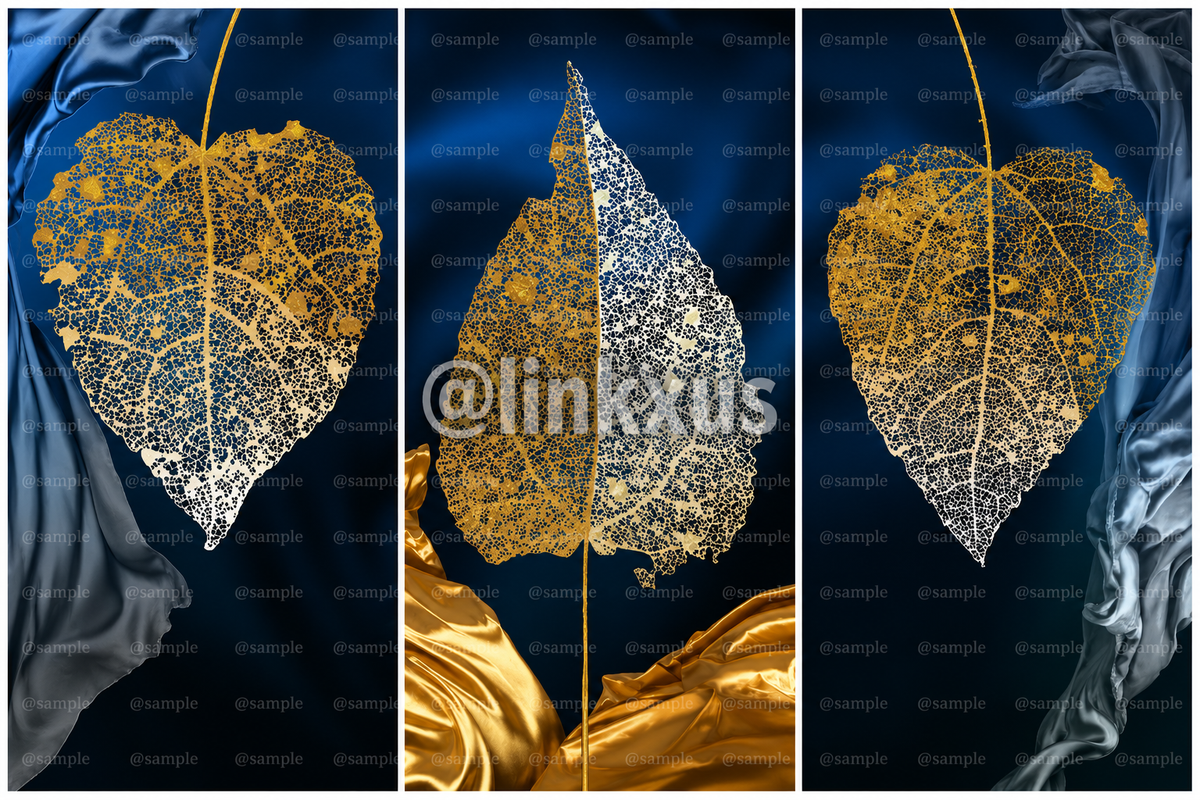 LEAVES WITH BLUE BACKGROUND
