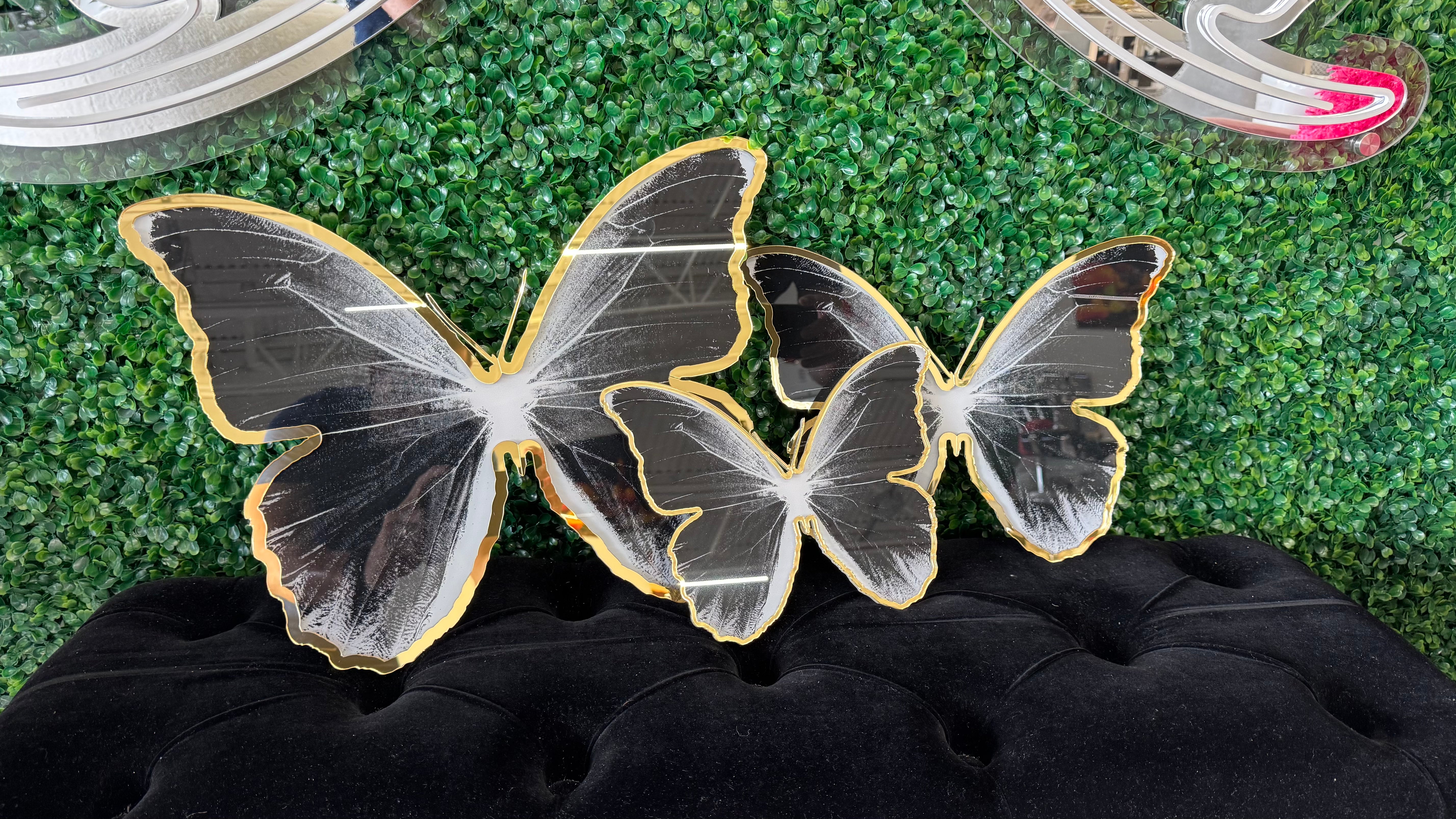 3 PCS SET ACRYLIC BUTTERFLY WITH MIRROR