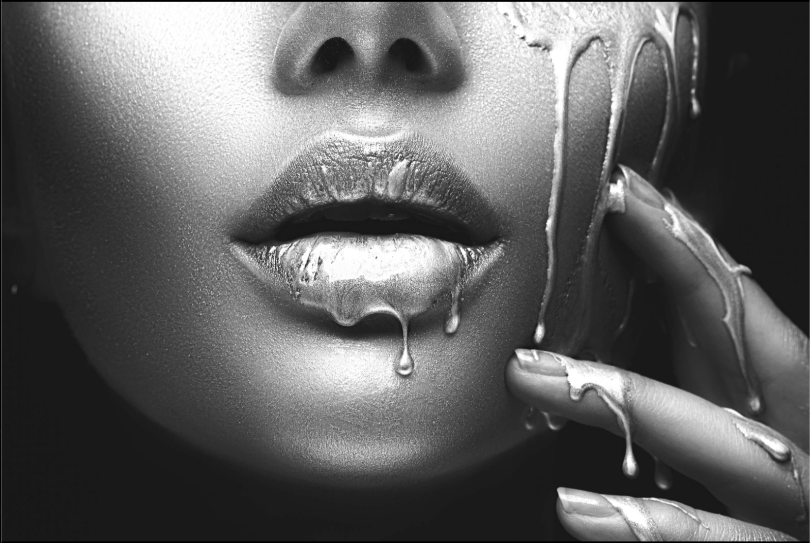 DRIPPING PAINT OF WOMAN FACE