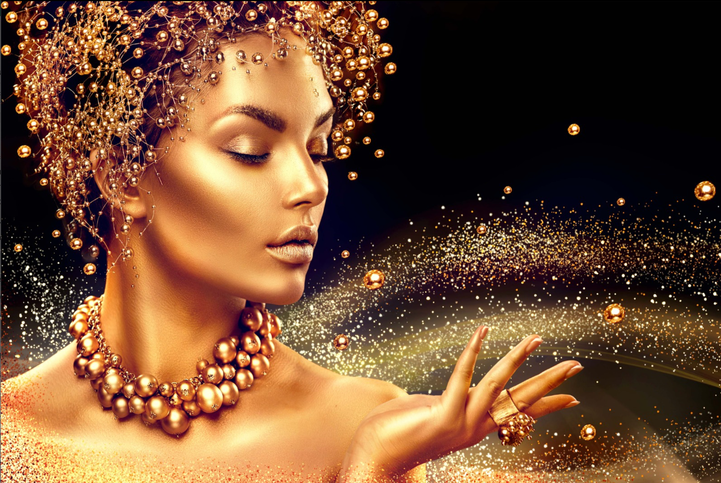 GOLDEN GIRL BLACK BACKGROUND