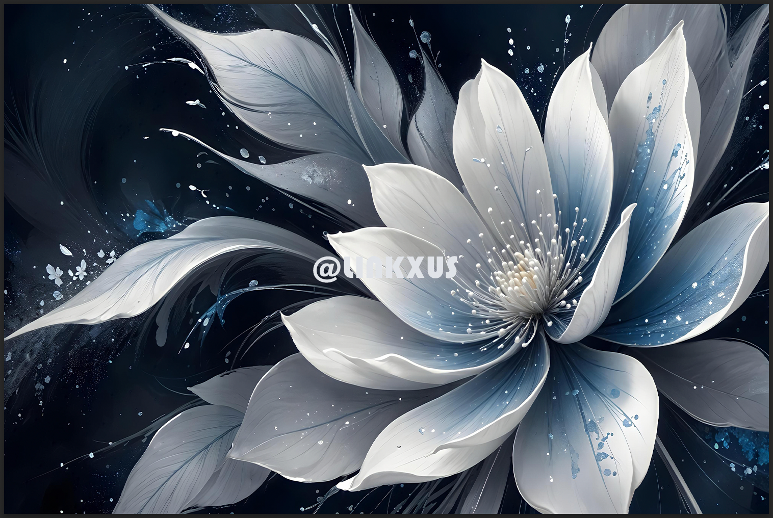 LILY WHITE AND BLUE PETALS