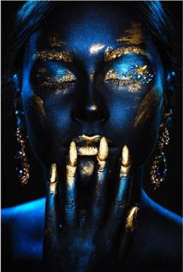 WOMEN BLUE AND GOLD SET 3 PC