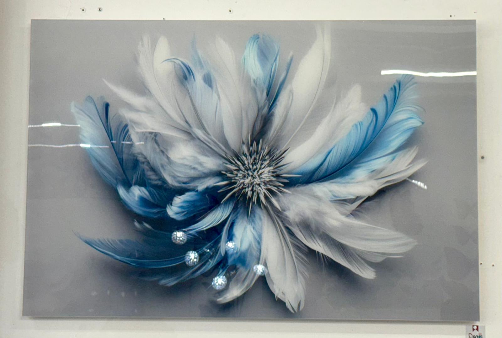 BLUE FEATHERS 32"X48"