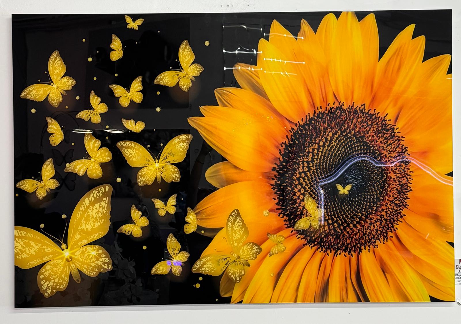 SUNFLOWER WITH BUTTERFLIES 60"X40"