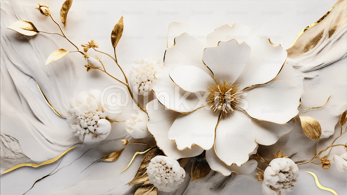 MODERN FLOWER WITH MIRROR DETAILS