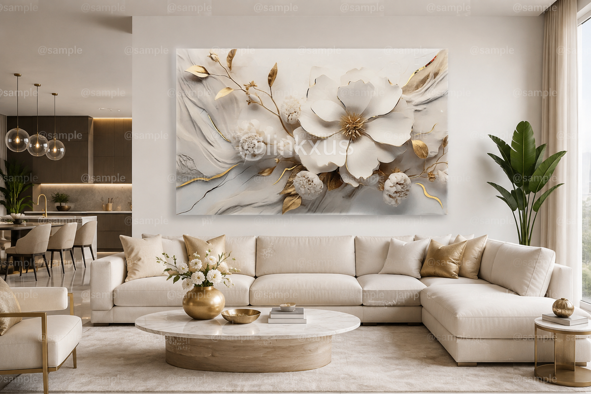 MODERN FLOWER WITH MIRROR DETAILS