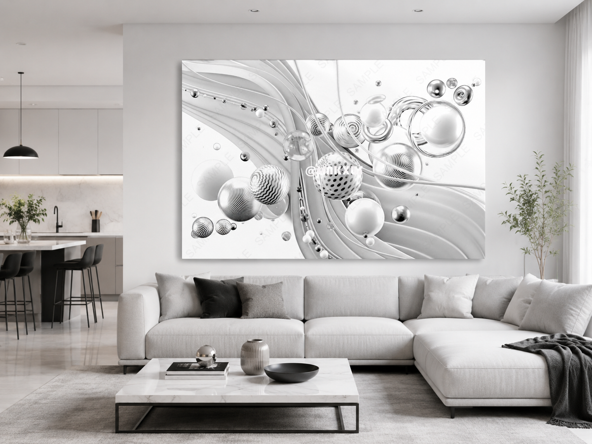 ABSTRACT GRAY BALLS
