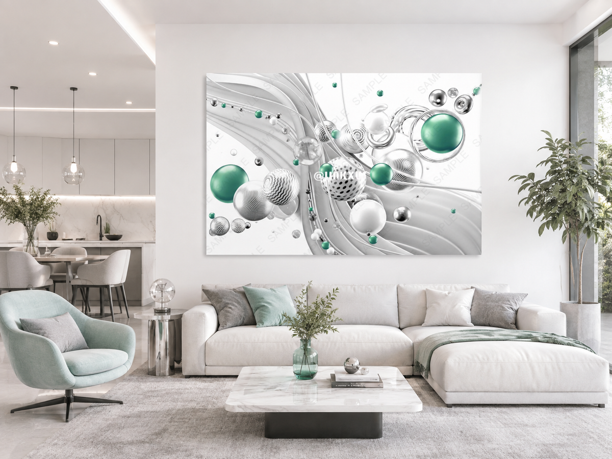 ABSTRACT GRAY BALLS