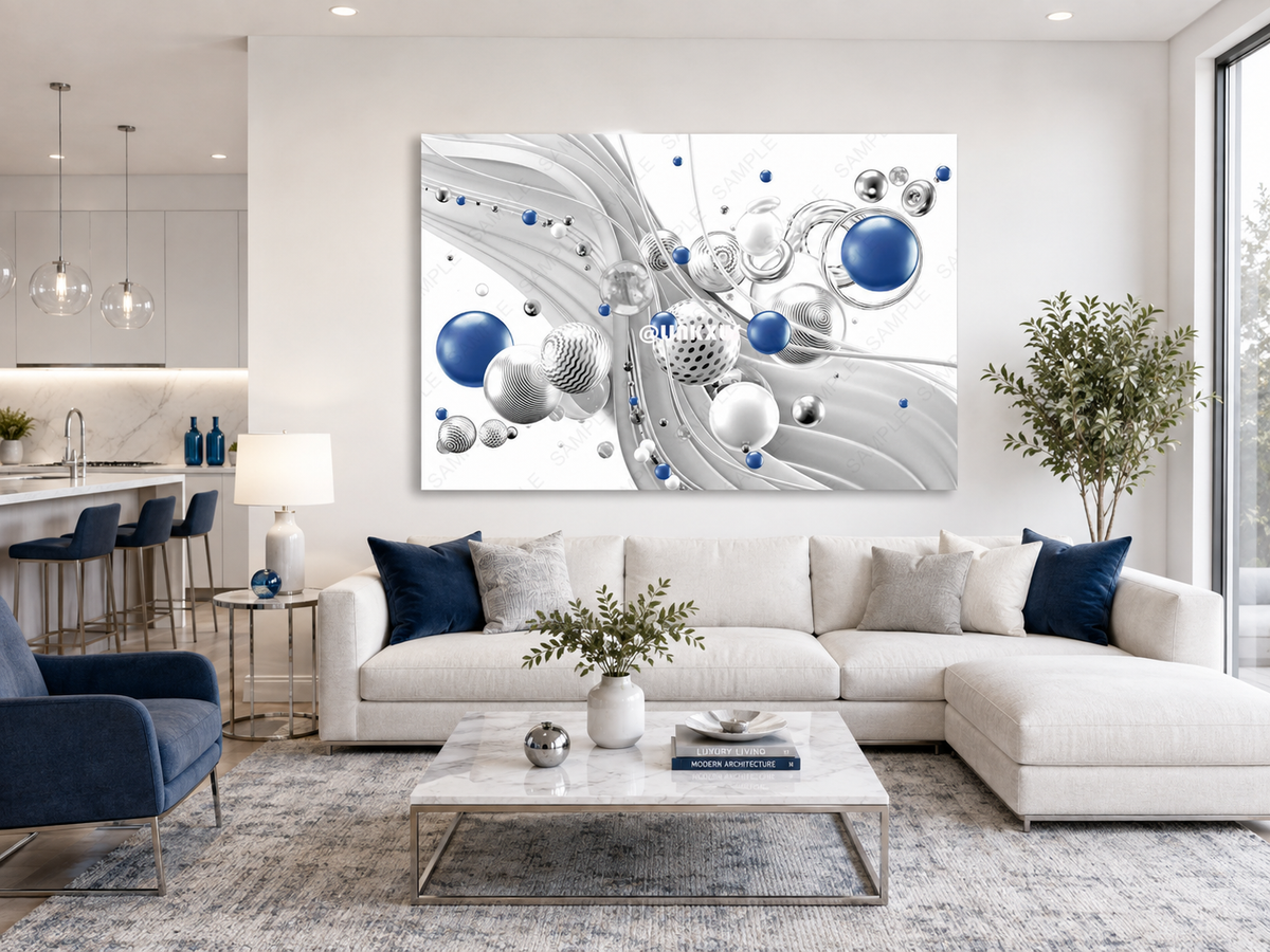 ABSTRACT GRAY BALLS