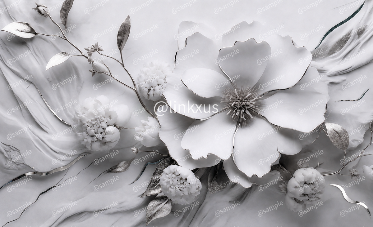 MODERN FLOWER WITH MIRROR DETAILS