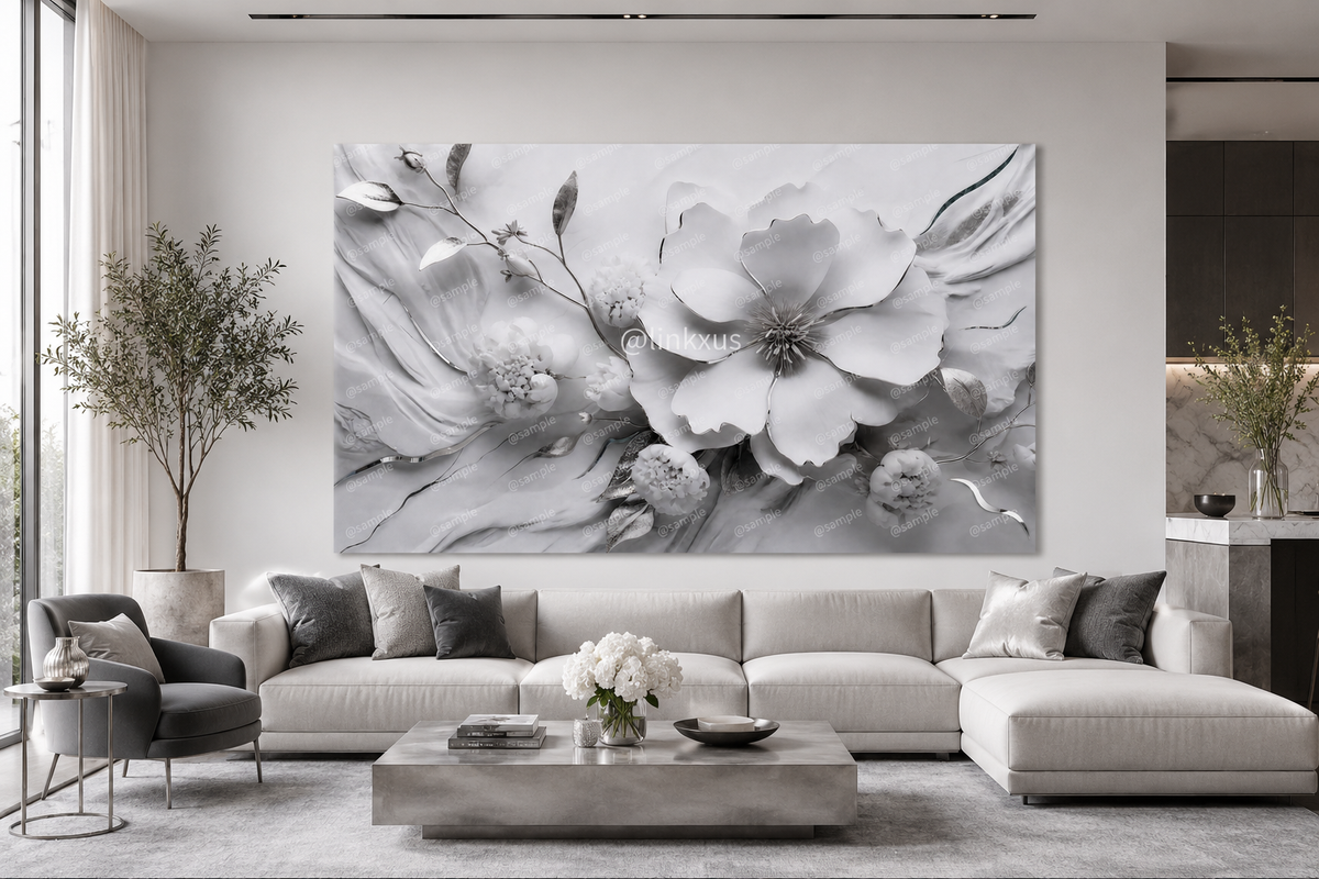 MODERN FLOWER WITH MIRROR DETAILS