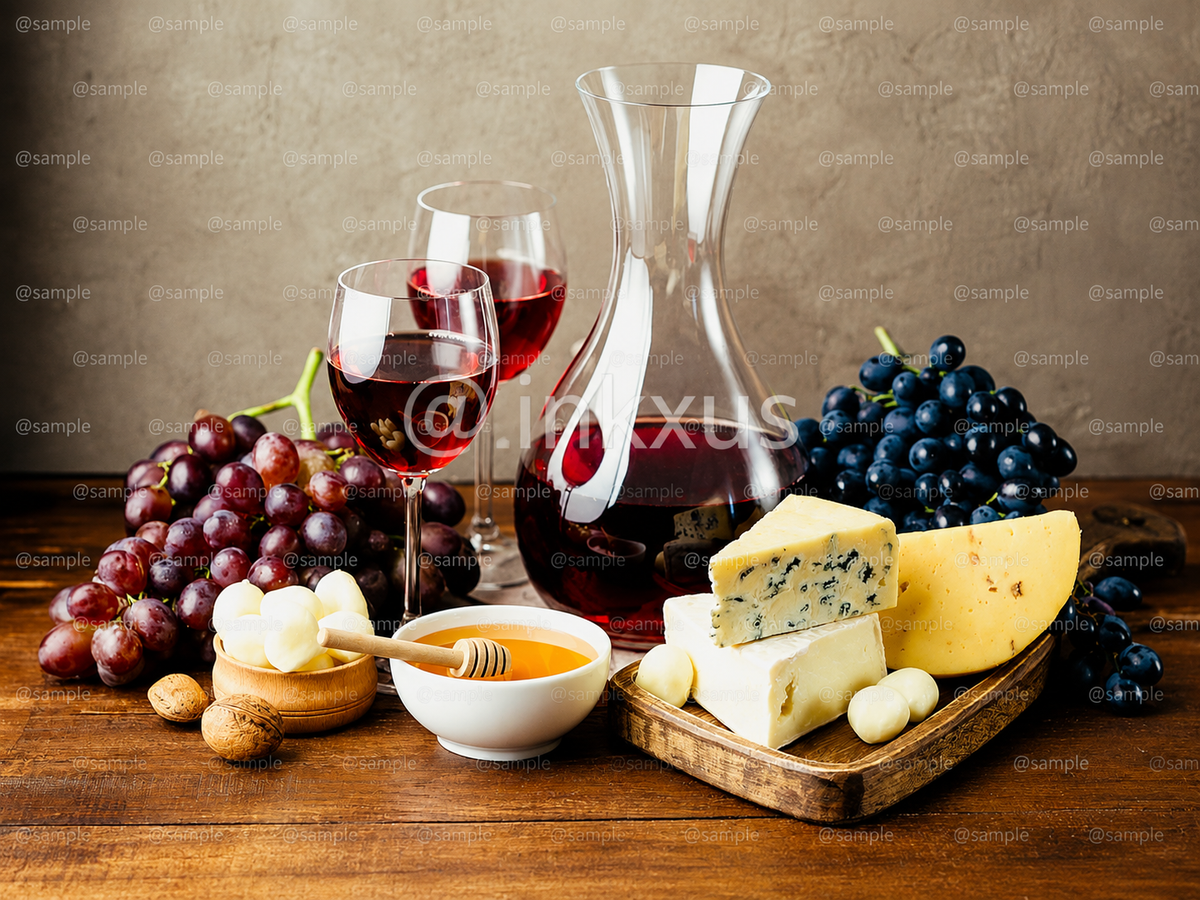 DIVINE WINE, GRAPES AND CHEESE