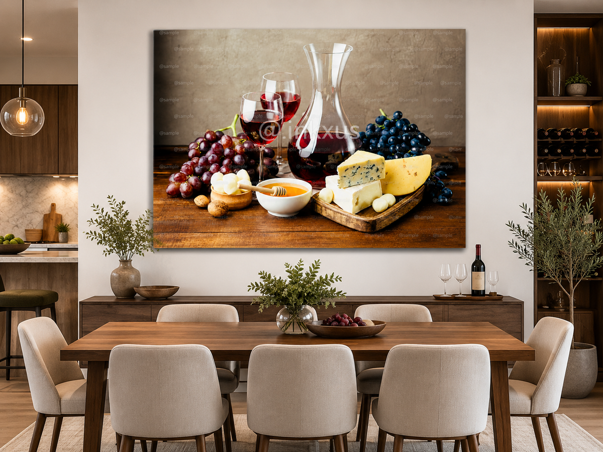 DIVINE WINE, GRAPES AND CHEESE