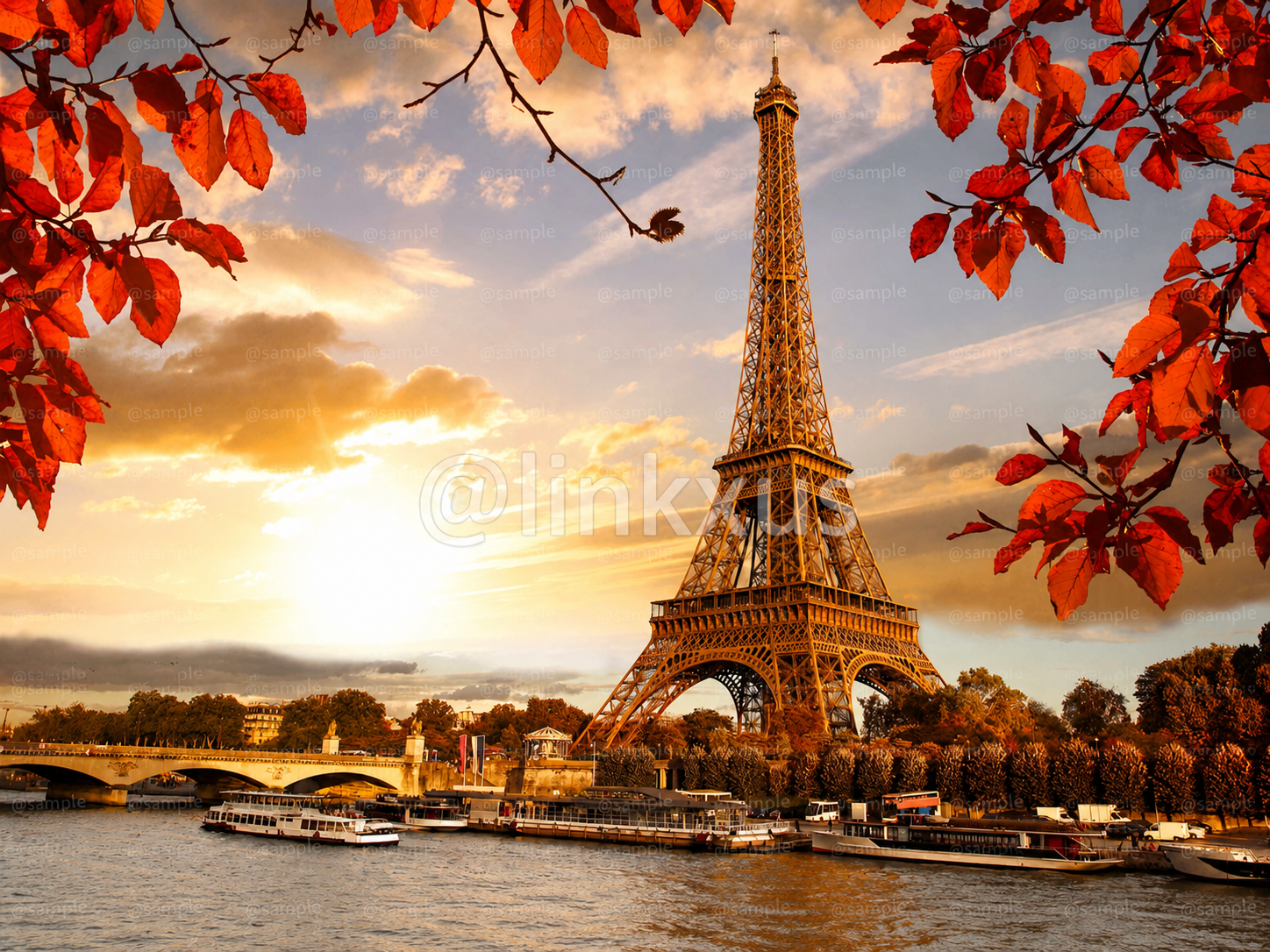 EIFFEL TOWER AUTUMN SUNSET