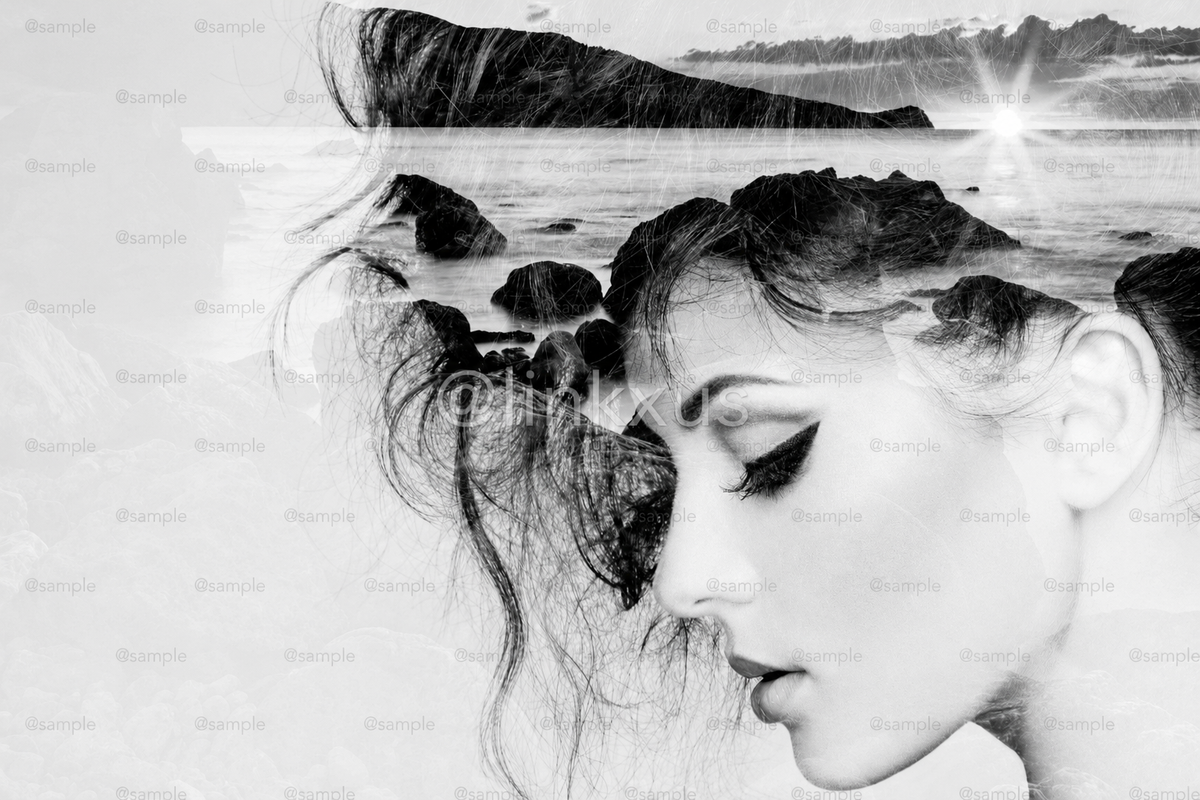 DOUBLE PORTRAIT OF WOMAN COMBINED WITH NATURE