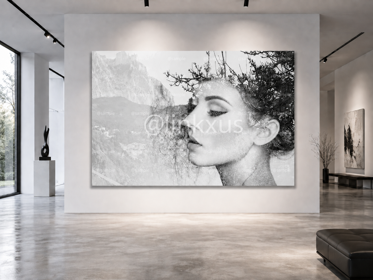 DOUBLE PORTRAIT OF WOMAN COMBINED WITH NATURE
