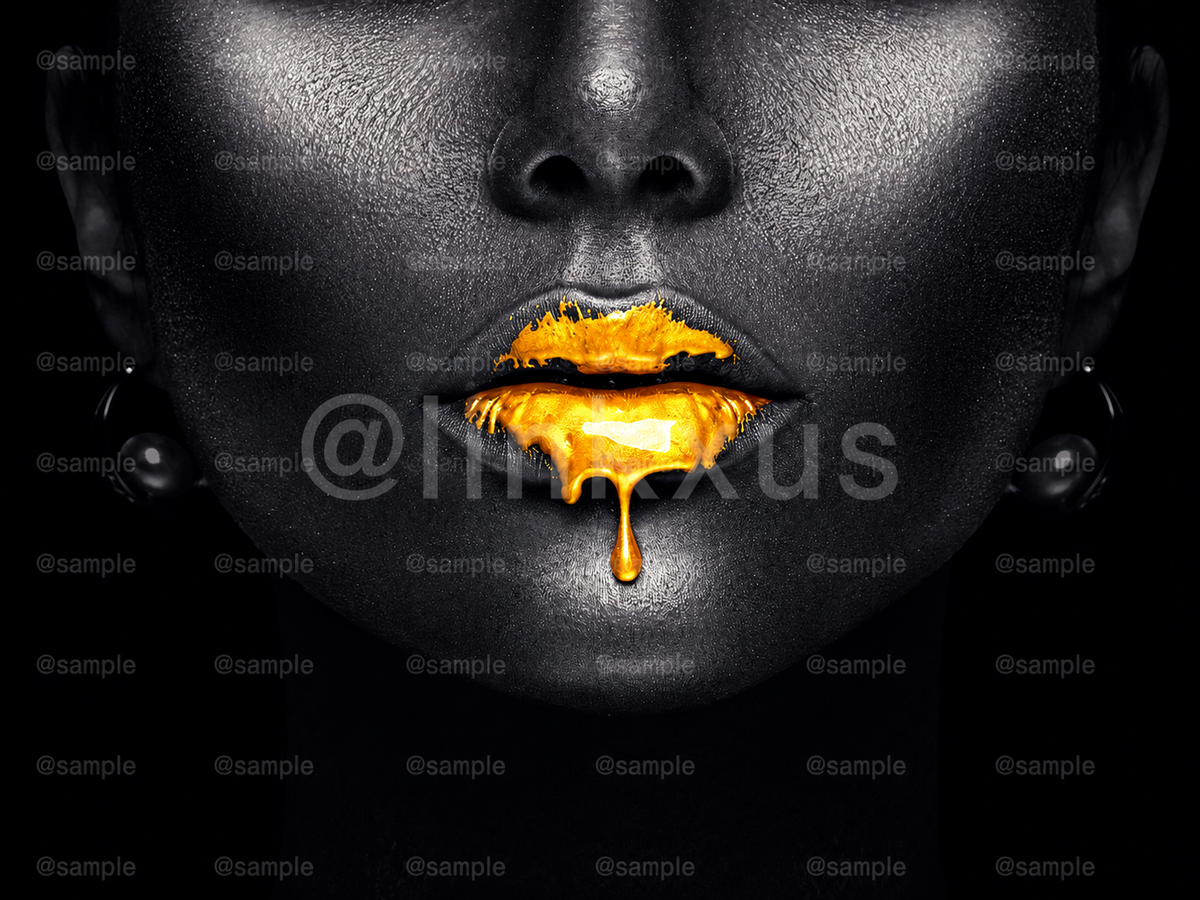 GOLD LIPSTICK DRIPPING