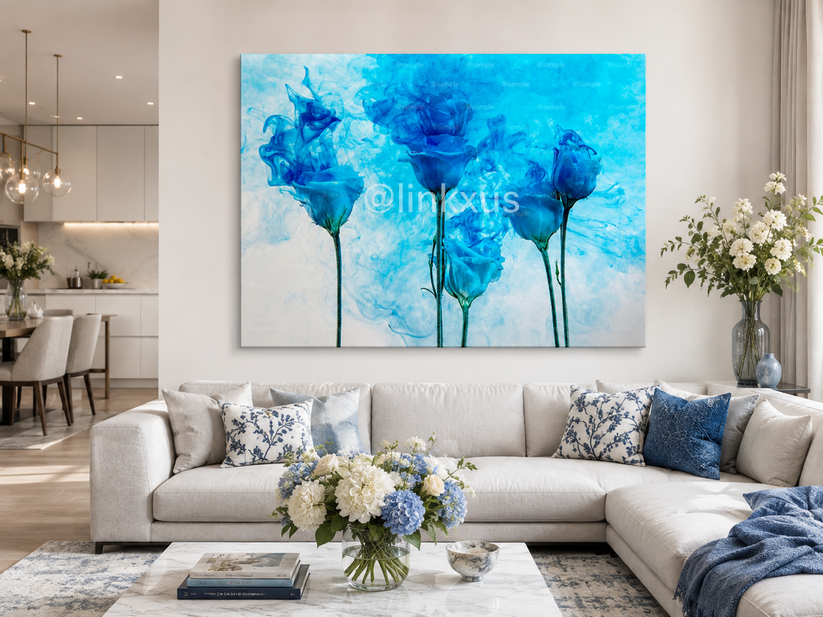 ABSTRACT BLUE ROSES