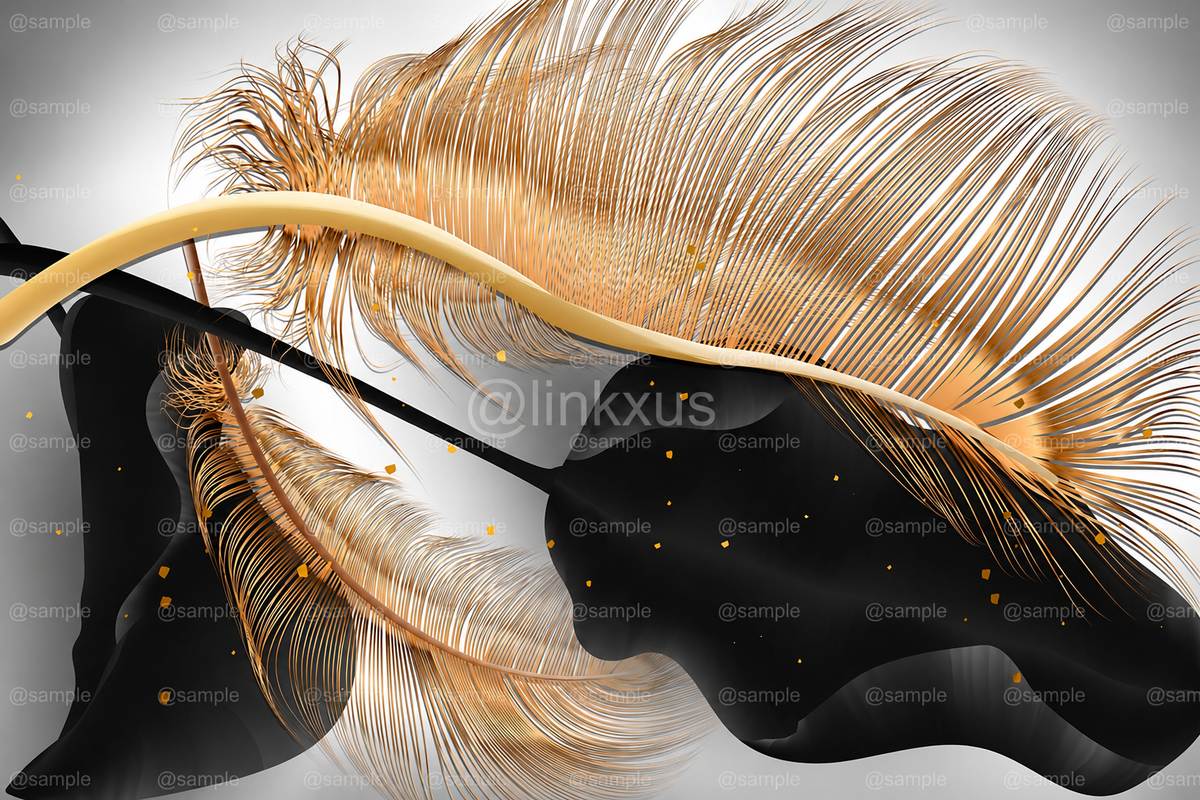 ABSTRACT LEAF GREY WITH GOLD AND SILVER