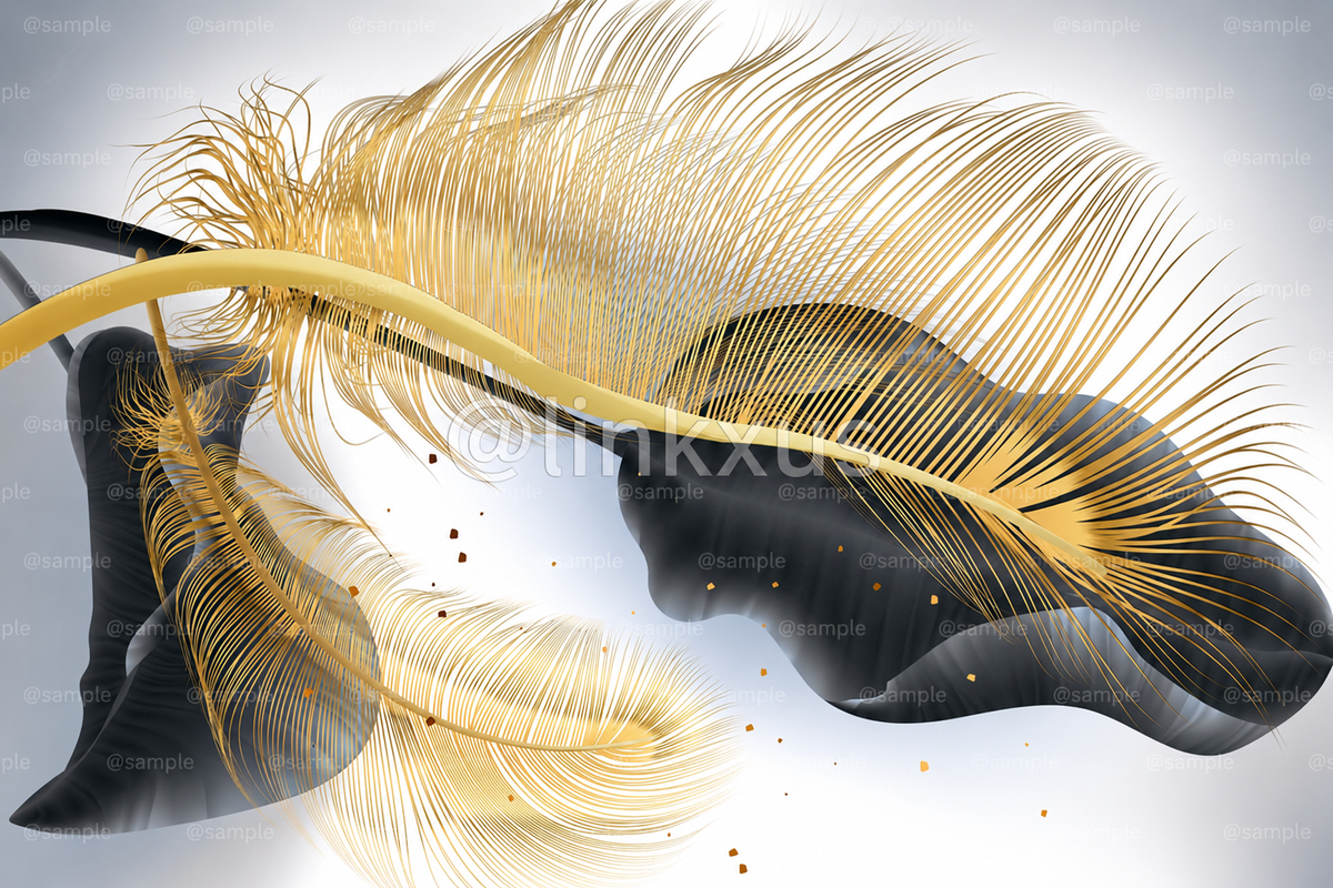 ABSTRACT LEAF GREY WITH GOLD AND SILVER