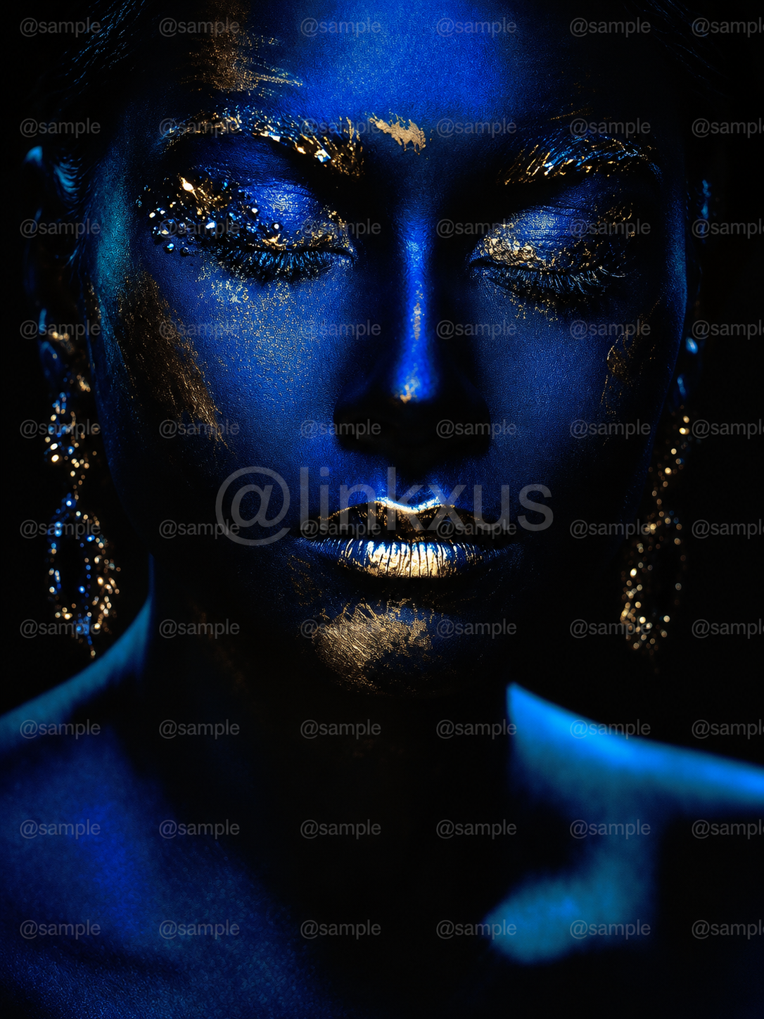 WOMEN BLUE AND GOLD SET 3 PC