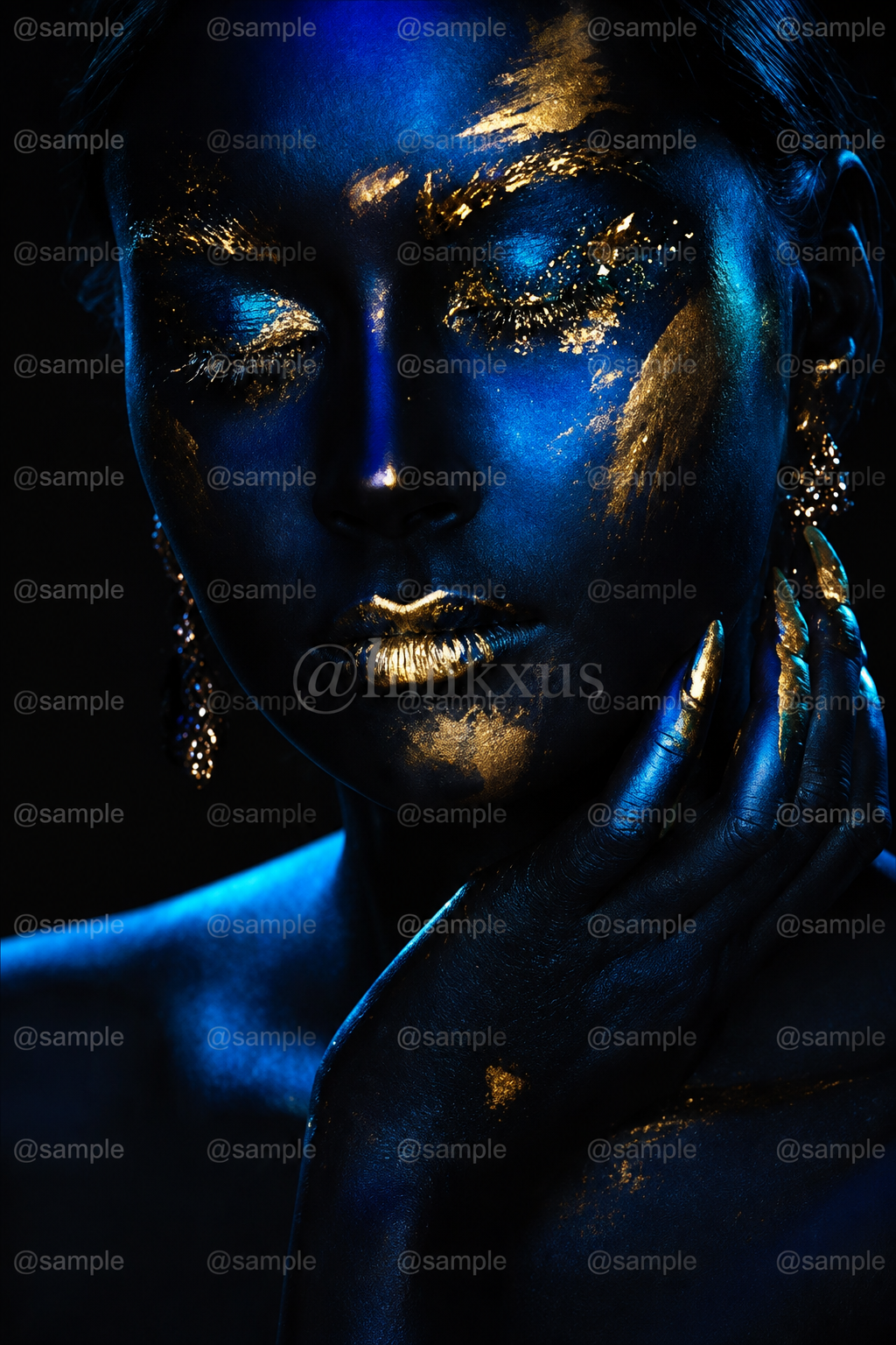 WOMEN BLUE AND GOLD SET 3 PC