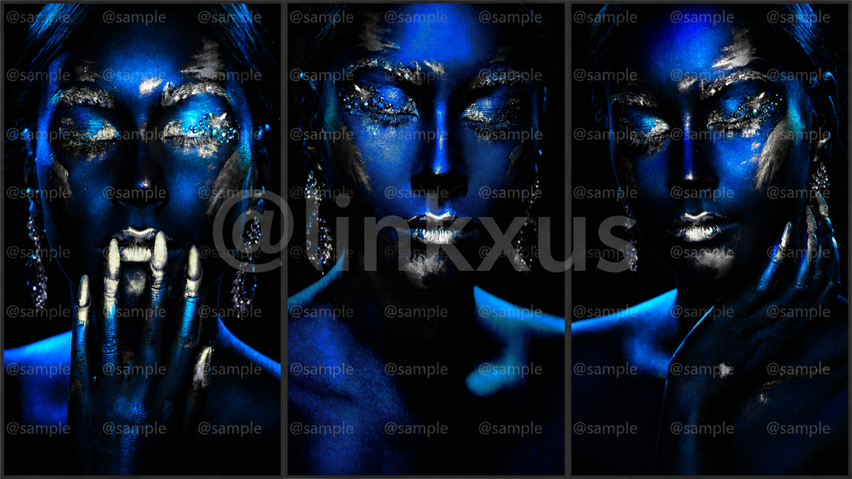 WOMEN BLUE AND GOLD SET 3 PC