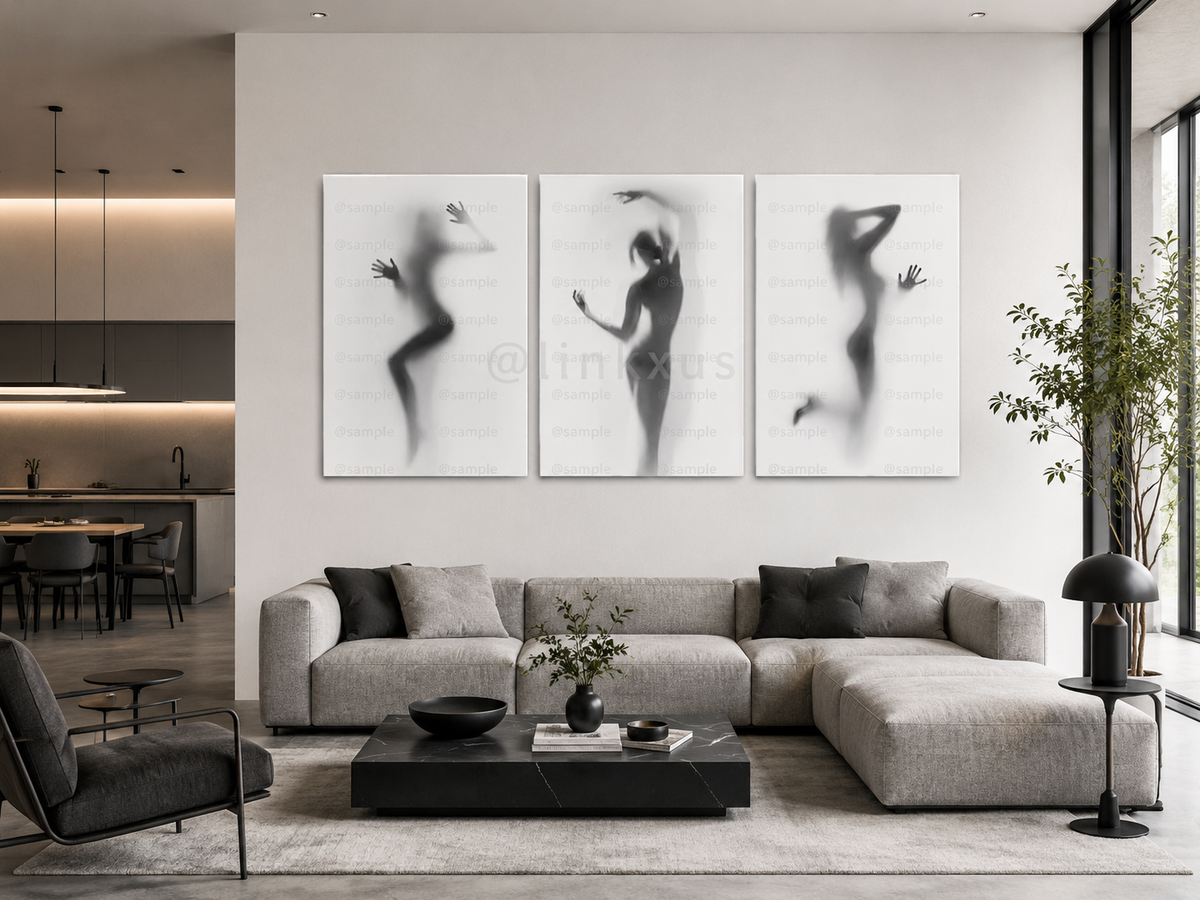 Woman Silhouette White and Black