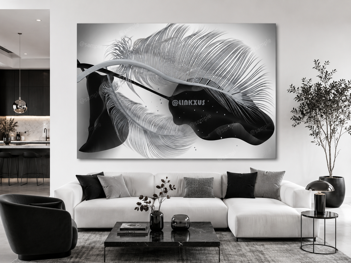 ABSTRACT LEAF GREY WITH GOLD AND SILVER