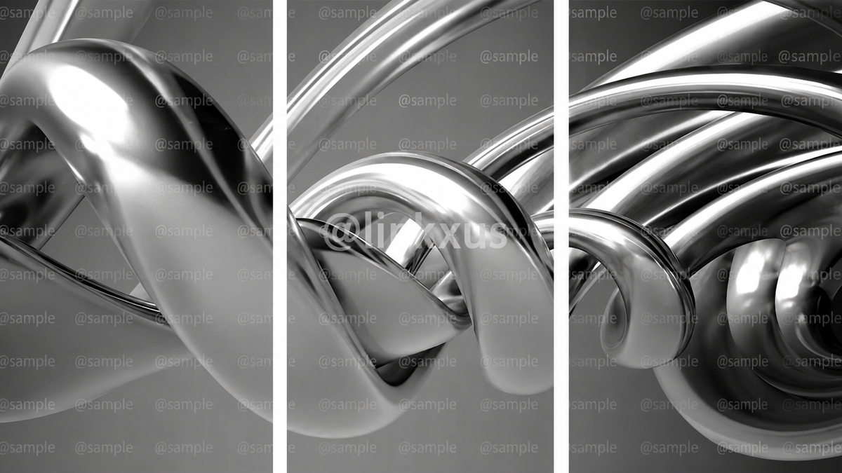 ABSTRACT SILVER 3 PIECES