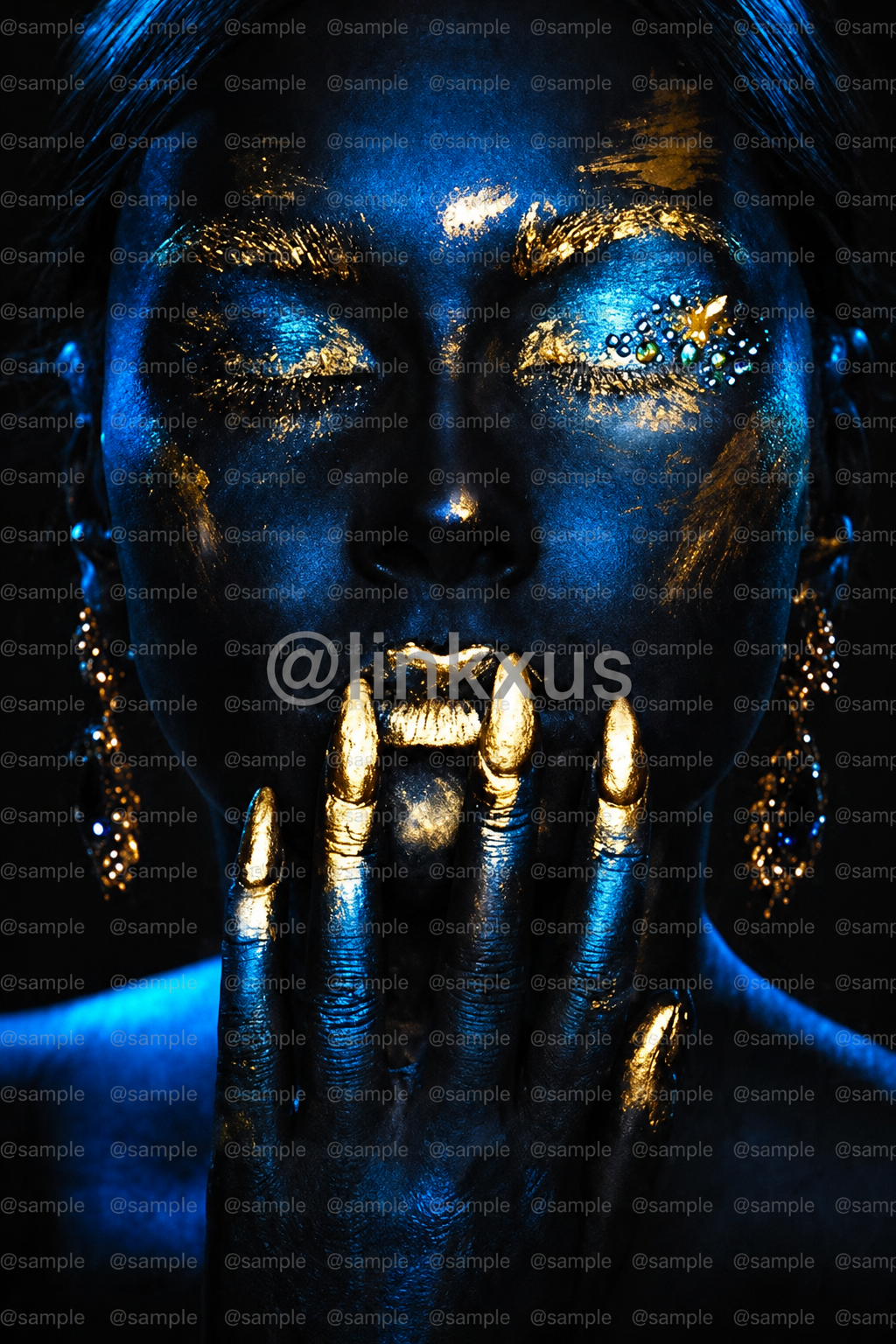 WOMEN BLUE AND GOLD SET 3 PC