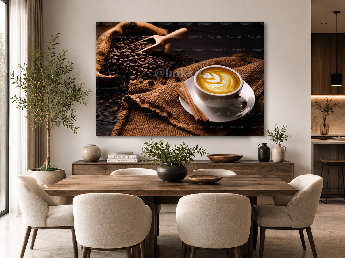 CUP OF COFFEE WITH LATTE ART
