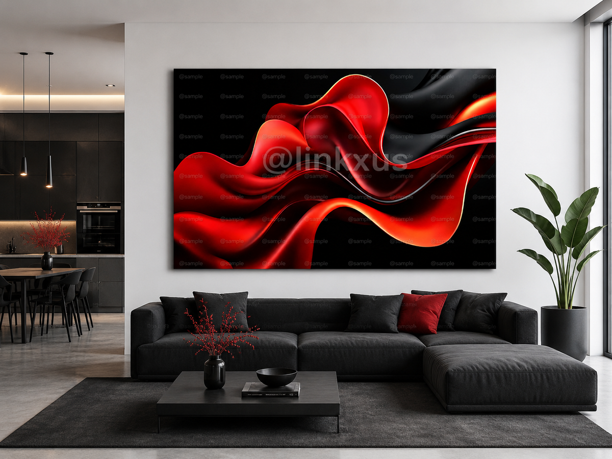 BLACK AND RED ABSTRACT