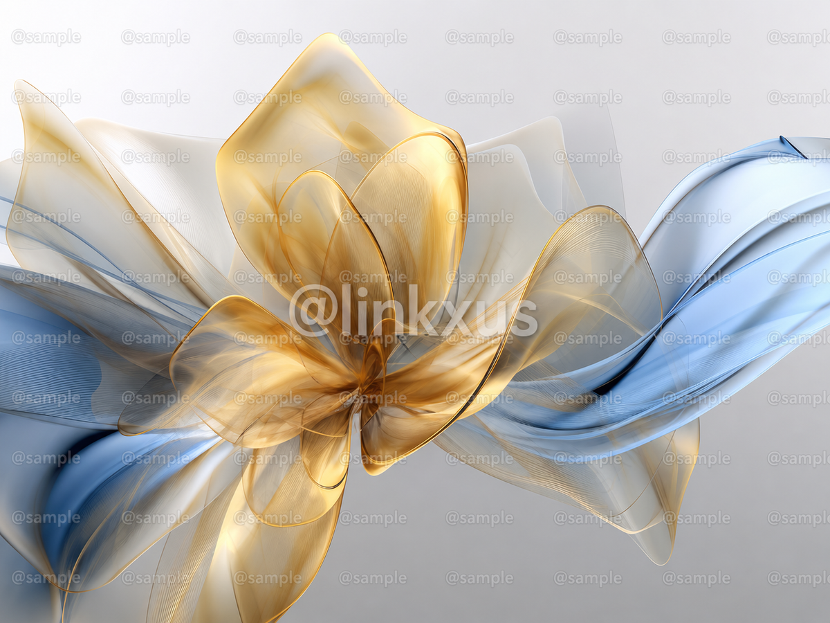 GOLD AND BLUE FLORAL ABSTRACT  DESIGN