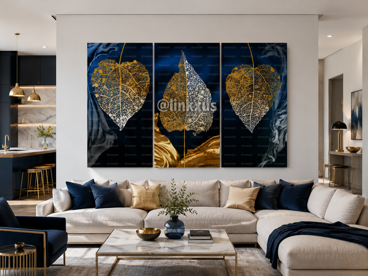 LEAVES WITH BLUE BACKGROUND