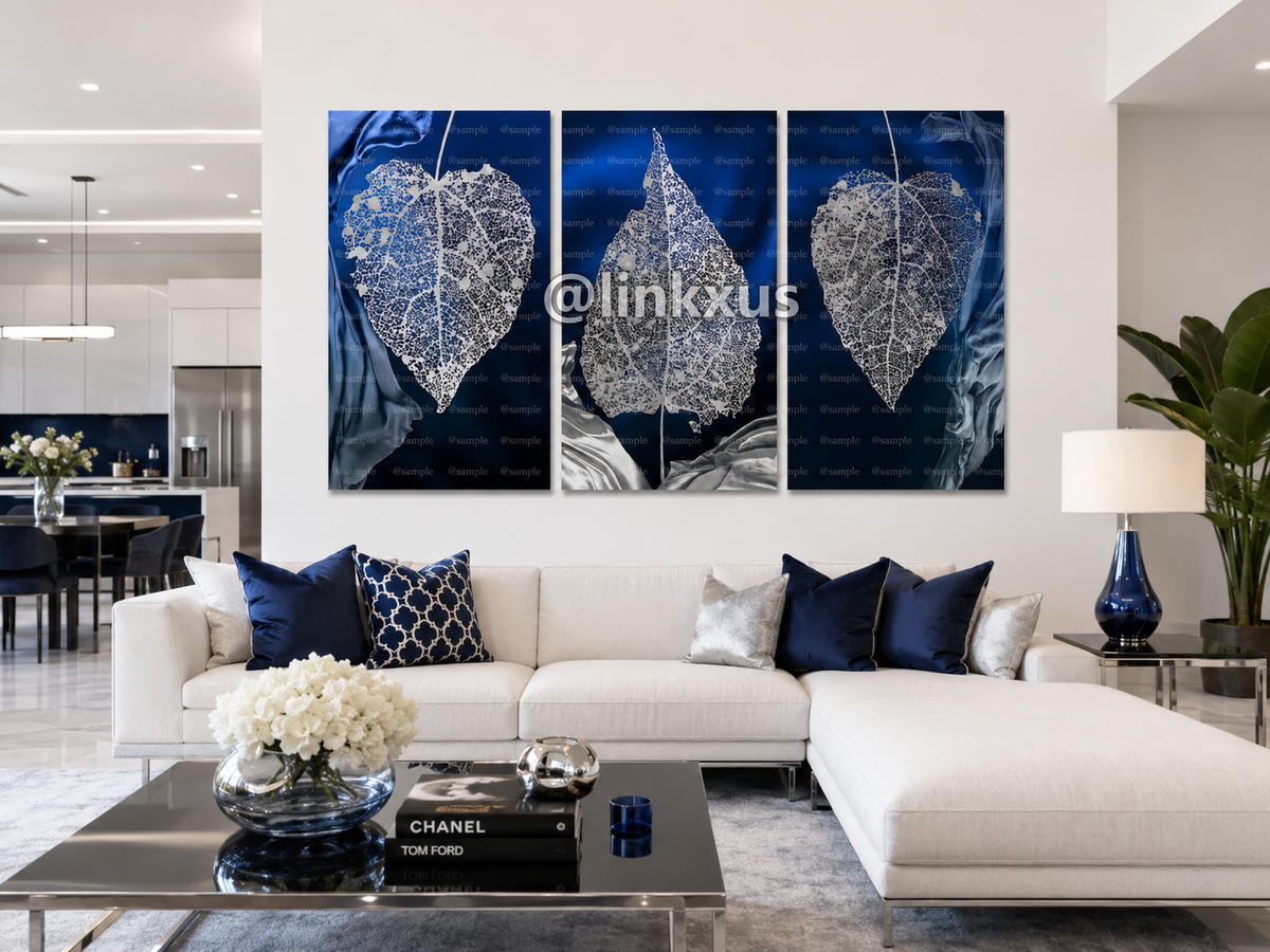 LEAVES WITH BLUE BACKGROUND