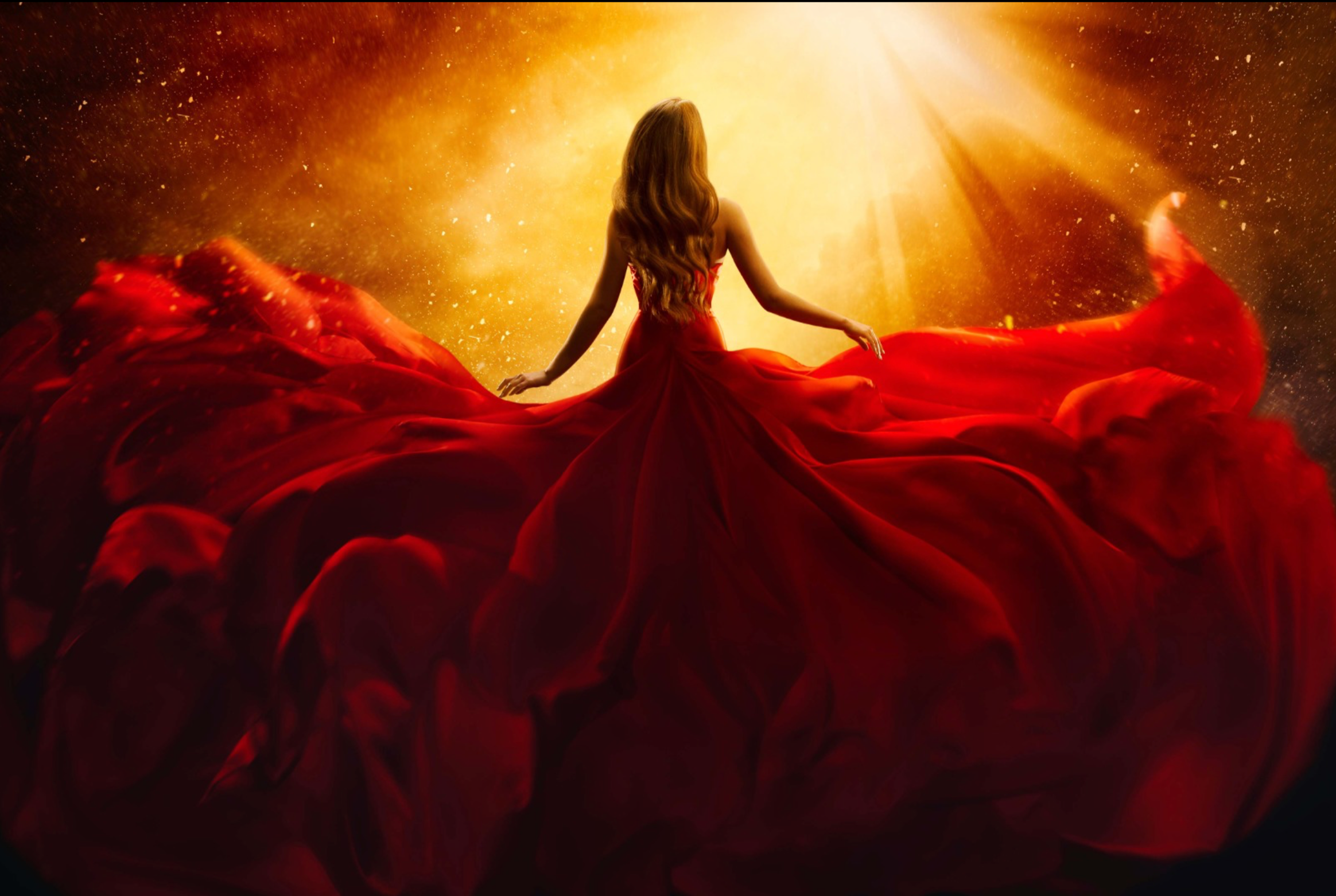 WOMAN IN RED DRESS