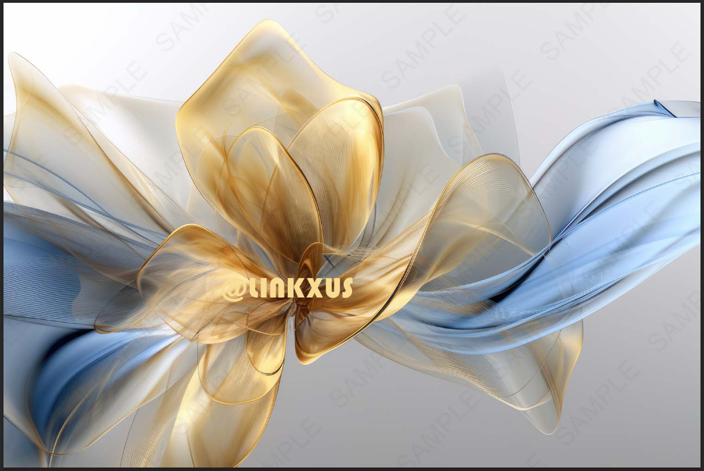 GOLD AND BLUE FLORAL ABSTRACT  DESIGN