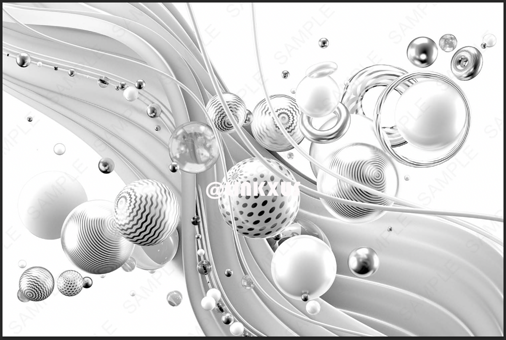 ABSTRACT GRAY BALLS