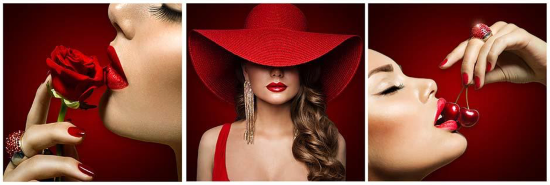 WOMEN WITH RED ACCESSORIES