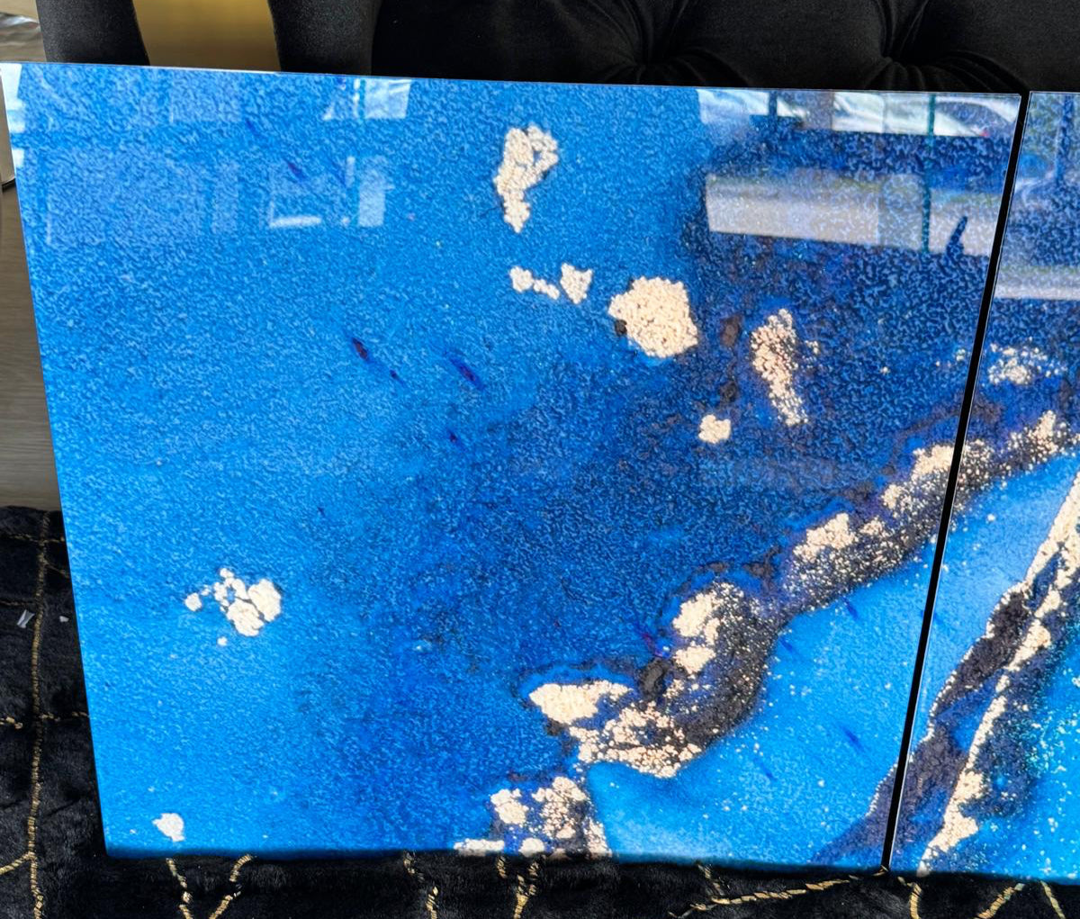 3 PIECES ABSTRACT BLUE (20"X20"ea)