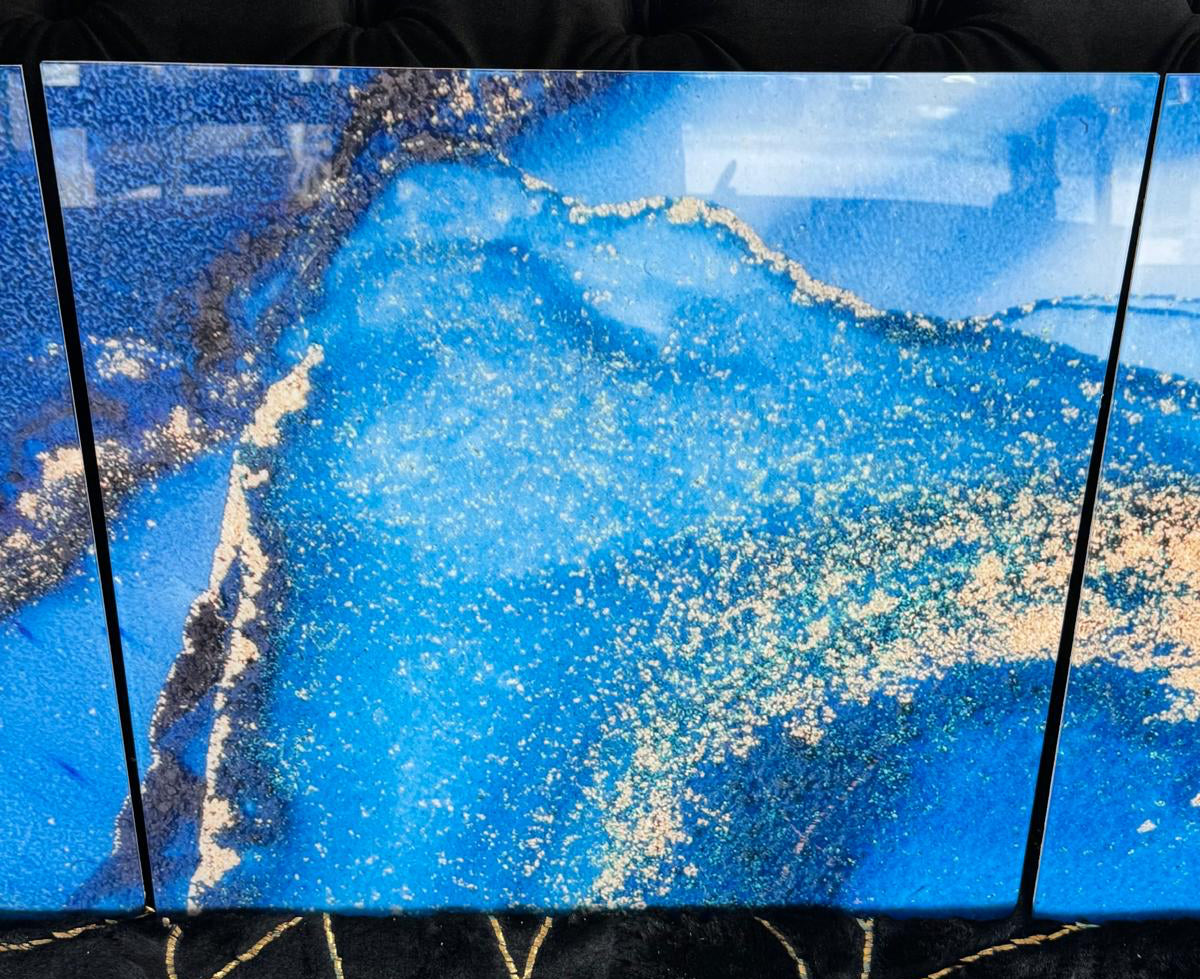 3 PIECES ABSTRACT BLUE (20"X20"ea)
