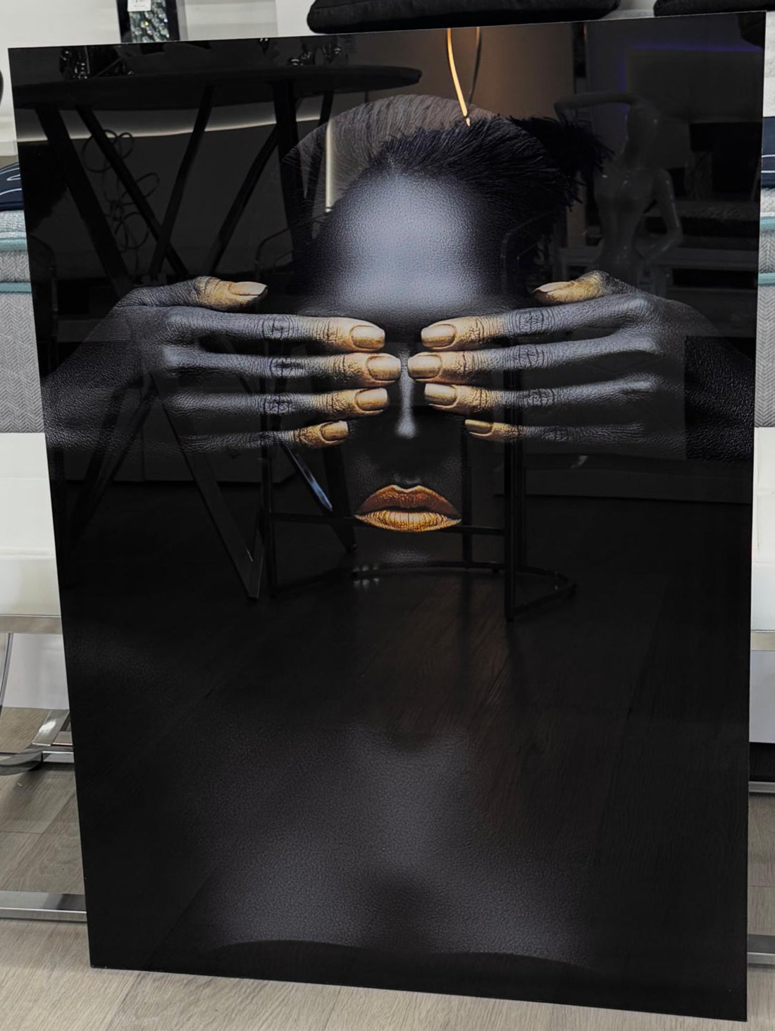 BLACK AND GOLD BEAUTY 28"X39"
