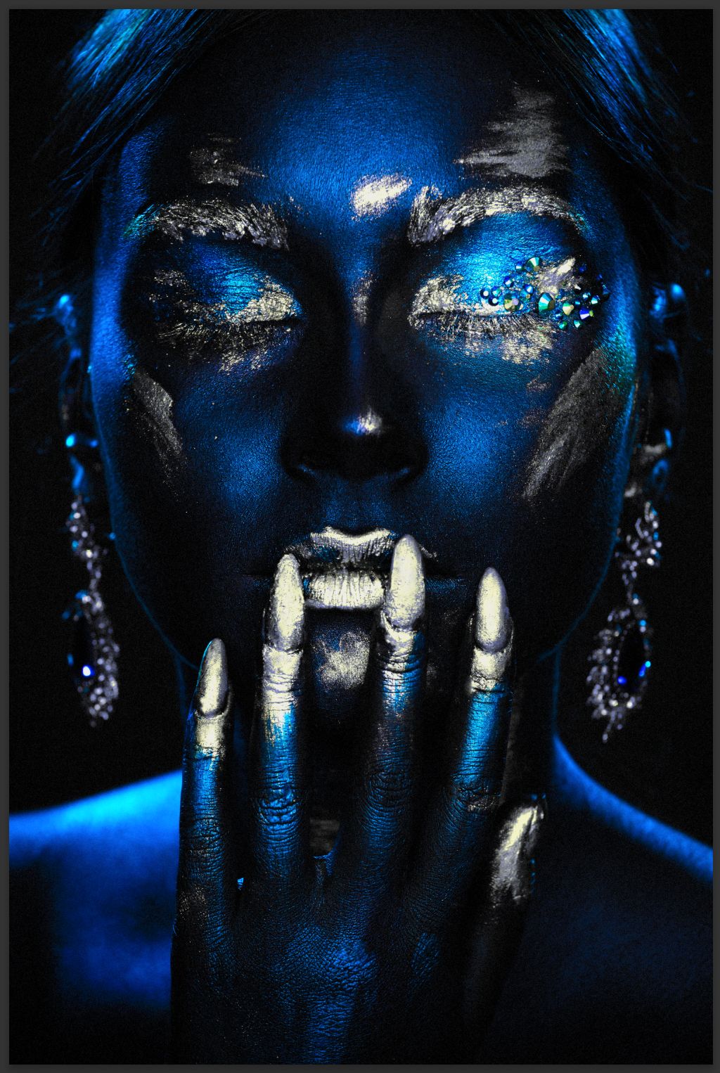 WOMEN BLUE AND GOLD SET 3 PC